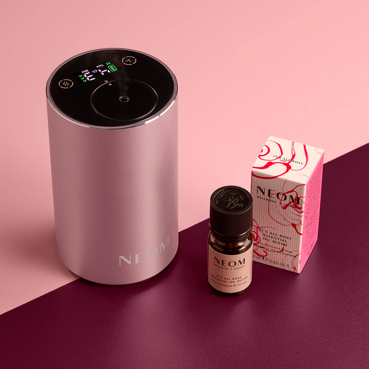 Wellbeing Pod Mini+ Waterless Essential Oil Diffuser in Pink - Image 3